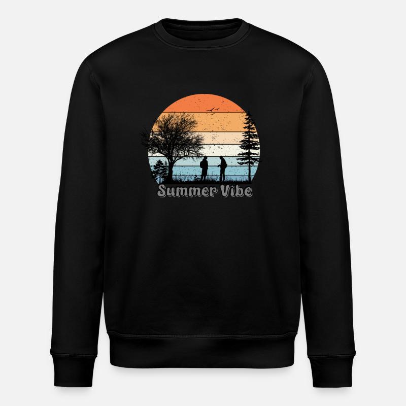 Summer Vibe Hikking - Stanley/Stella ROLLER Unisex Organic Sweatshirt - black