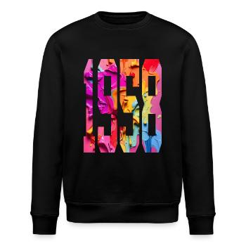 BUNT 68. GEBURTSTAG 1958 - Stanley/Stella Unisex Bio-Sweatshirt ROLLER - Schwarz - Vorne - Nik (191cm)