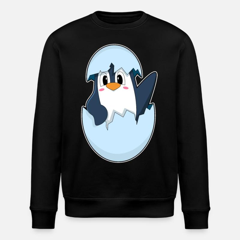 Penguin Eggshell - Stanley/Stella ROLLER Unisex Organic Sweatshirt - black