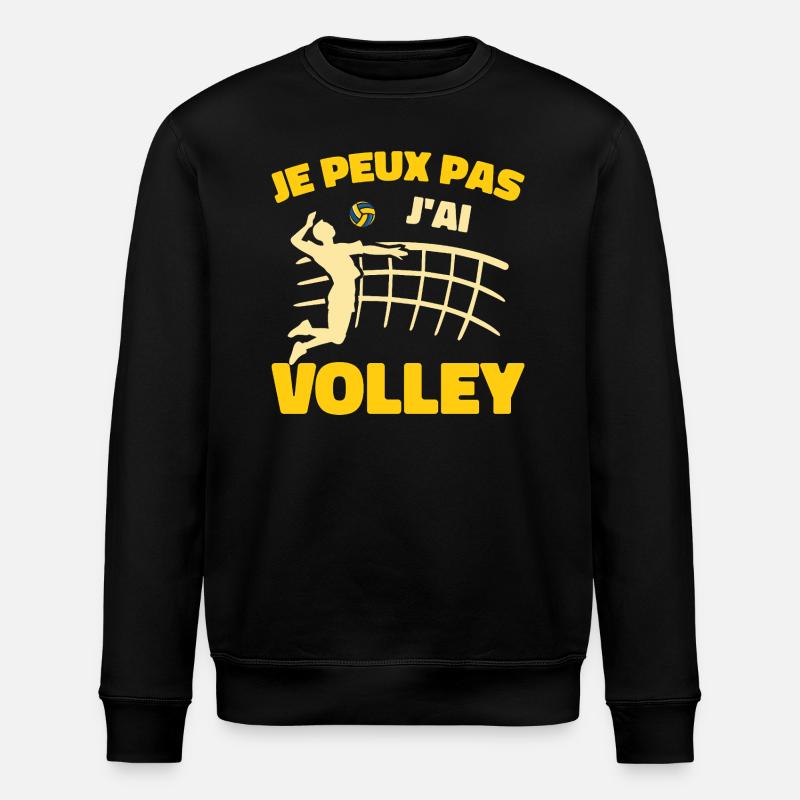 I can't I volleyball - Stanley/Stella ROLLER Unisex Organic Sweatshirt - black