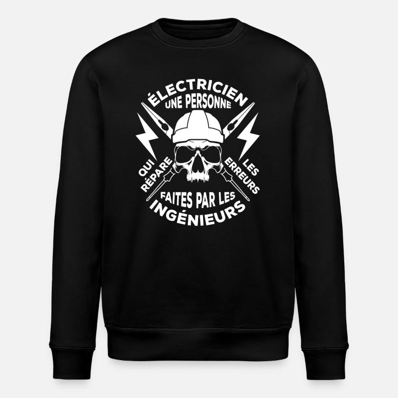électricien,électriciens,electricien,electriciens - Sweat bio ROLLER Stanley/Stella Unisexe - noir