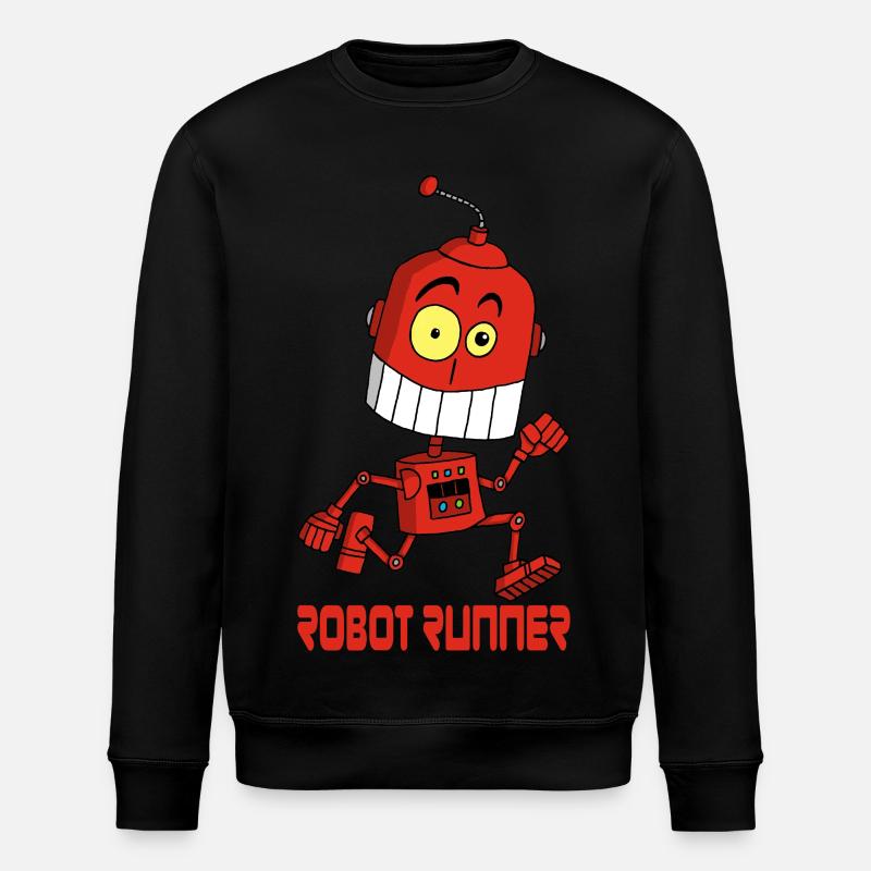 Robot Runner - Stanley/Stella ROLLER Unisex Organic Sweatshirt - black