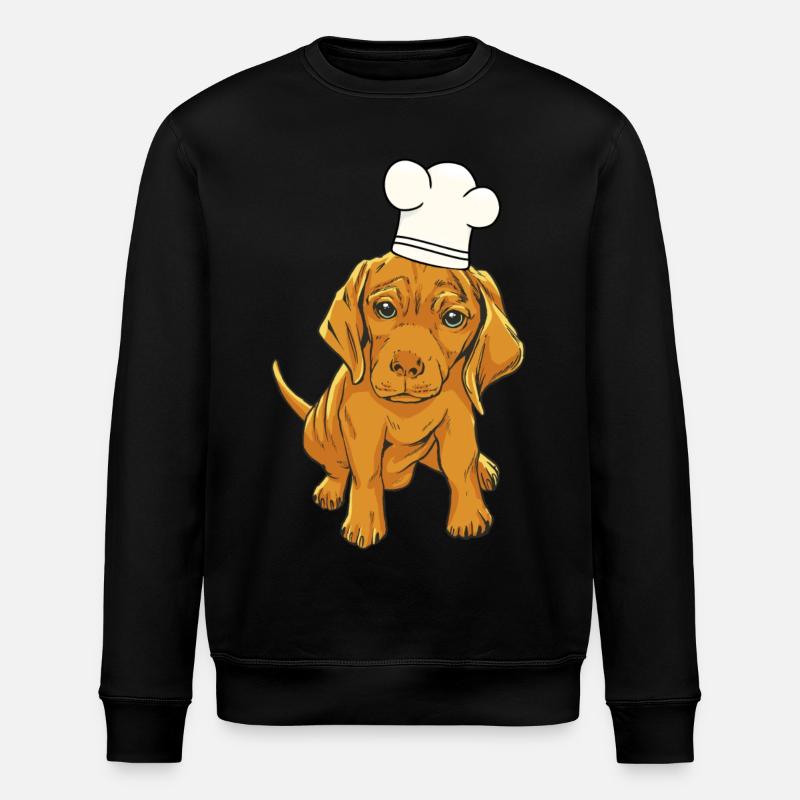 Chef chef hat dog - Stanley/Stella ROLLER Unisex Organic Sweatshirt - black
