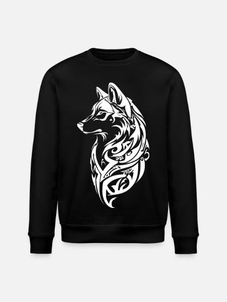 Nordic Wolf Tribal Tattoo - Stanley/Stella ROLLER Unisex Organic Sweatshirt - black