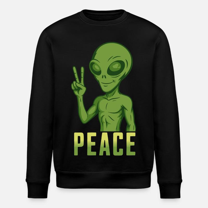 Peace Alien - Stanley/Stella Unisex Bio-Sweatshirt ROLLER - Schwarz