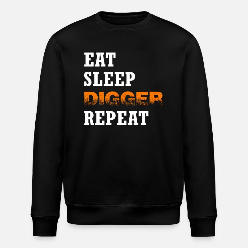 Bagger Baggerschaufel Baggerfahrer "digger" - Stanley/Stella Unisex Bio-Sweatshirt ROLLER - Schwarz
