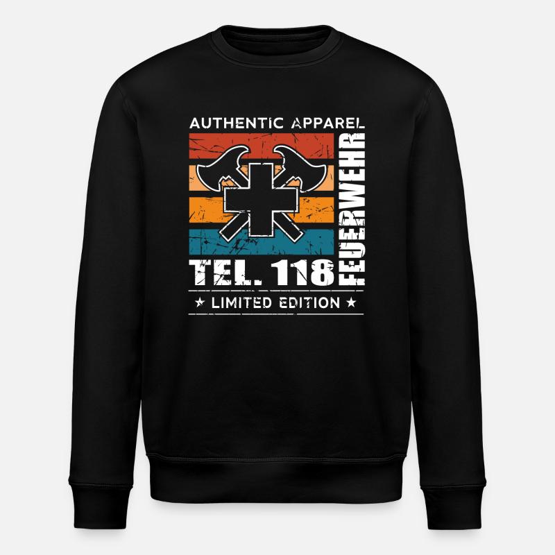 Fire brigade - Stanley/Stella ROLLER Unisex Organic Sweatshirt - black