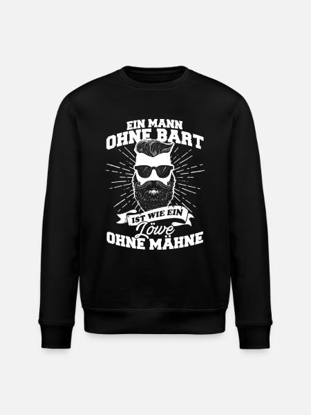 Mann Bart Löwe Vollbart - Stanley/Stella Unisex Bio-Sweatshirt ROLLER - Schwarz