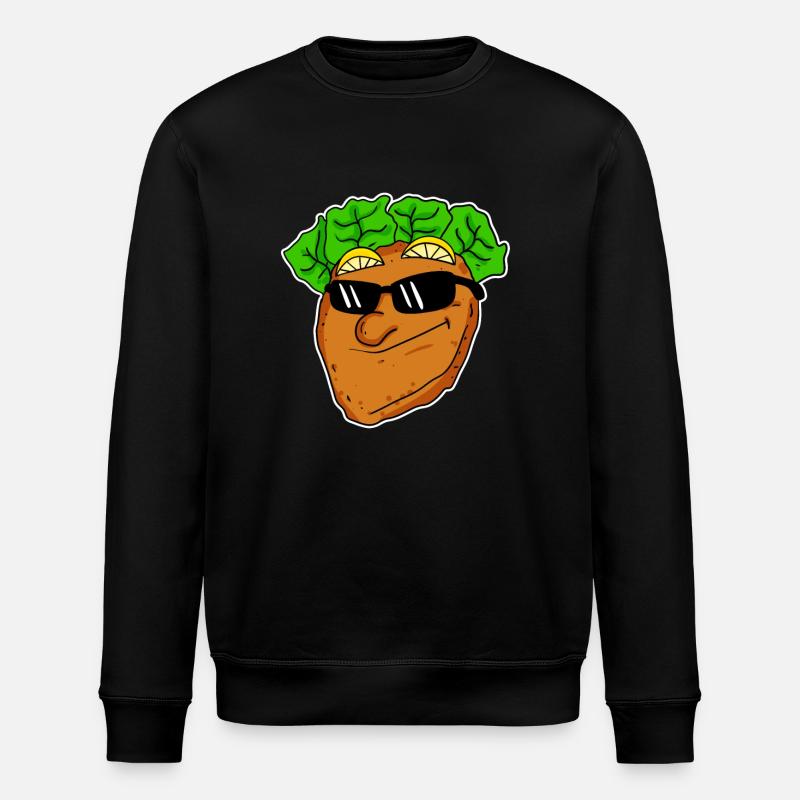 Cool schnitzel with sunglasses - Stanley/Stella ROLLER Unisex Organic Sweatshirt - black