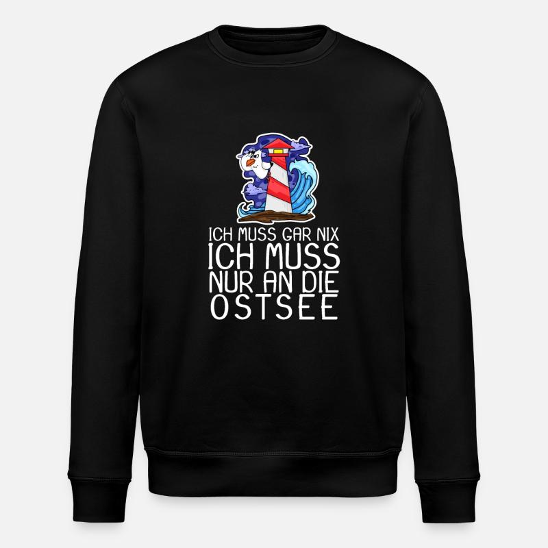 Ostsee Urlaub Geschenk - Stanley/Stella Unisex Bio-Sweatshirt ROLLER - Schwarz