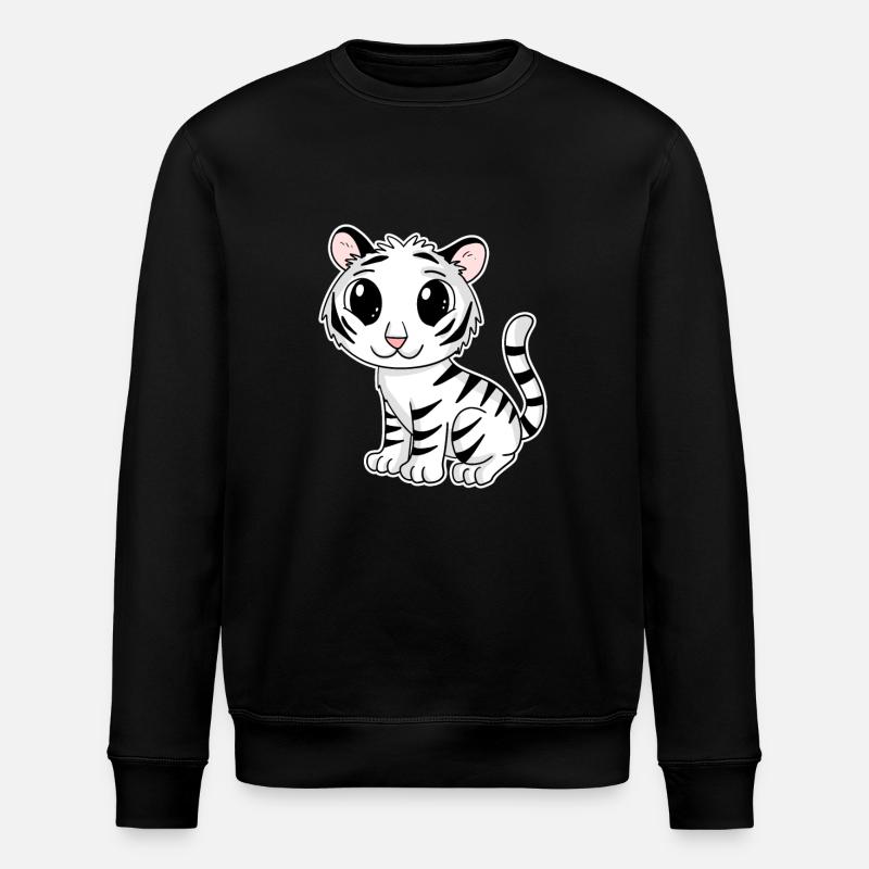 Weißer Tiger - Stanley/Stella Unisex Bio-Sweatshirt ROLLER - Schwarz