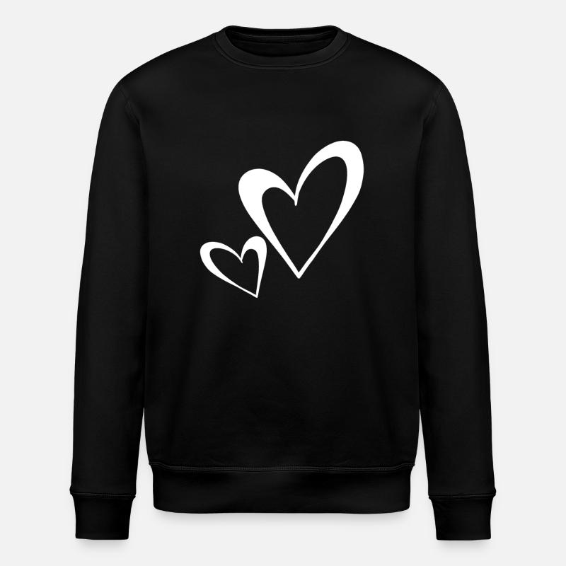 Heart - Stanley/Stella ROLLER Unisex Organic Sweatshirt - black