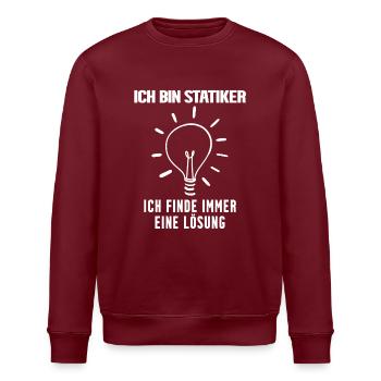 Statiker lustiger Spruch - Stanley/Stella Unisex Bio-Sweatshirt ROLLER - Burgunderrot - Vorne - Nik (191cm)
