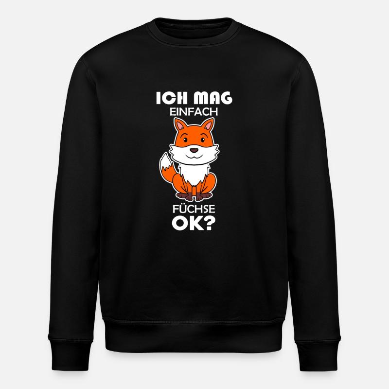 Wald Wildtier Fuchs Geschenk - Stanley/Stella Unisex Bio-Sweatshirt ROLLER - Schwarz