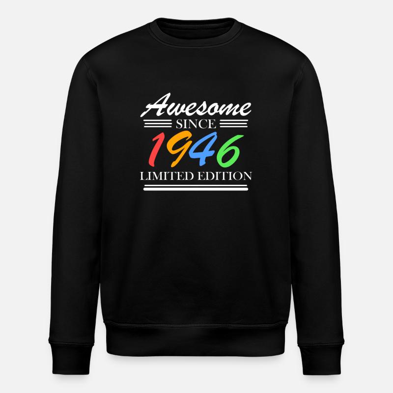 1946 - Born 1946 - Stanley/Stella ROLLER Unisex Organic Sweatshirt - black