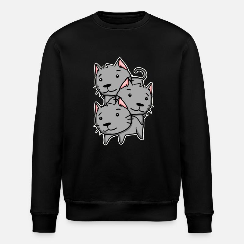 Cute cats - Stanley/Stella ROLLER Unisex Organic Sweatshirt - black