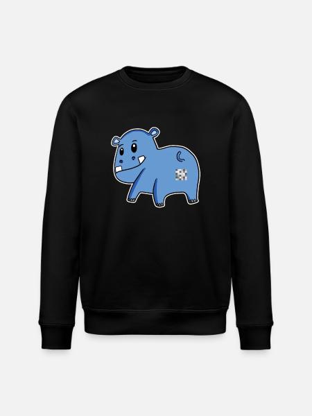 Hippo Ass - Hippopotamus Butt - Stanley/Stella ROLLER Unisex Organic Sweatshirt - black