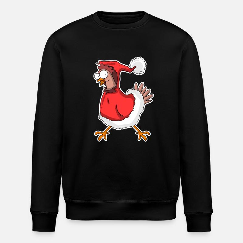 Christmas Chicken - Stanley/Stella ROLLER Unisex Organic Sweatshirt - black