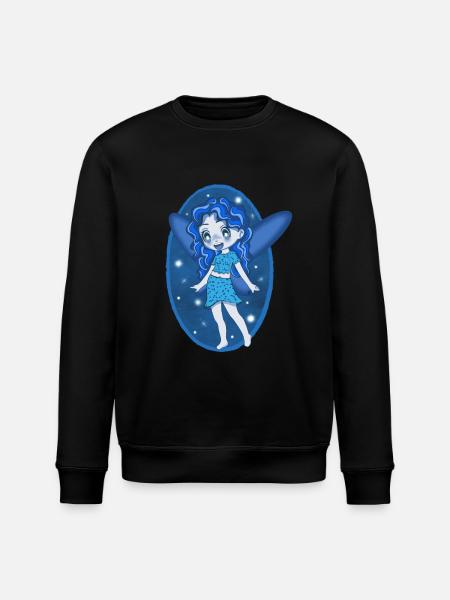 Little Blue Fairy - Stanley/Stella ROLLER Unisex Organic Sweatshirt - black