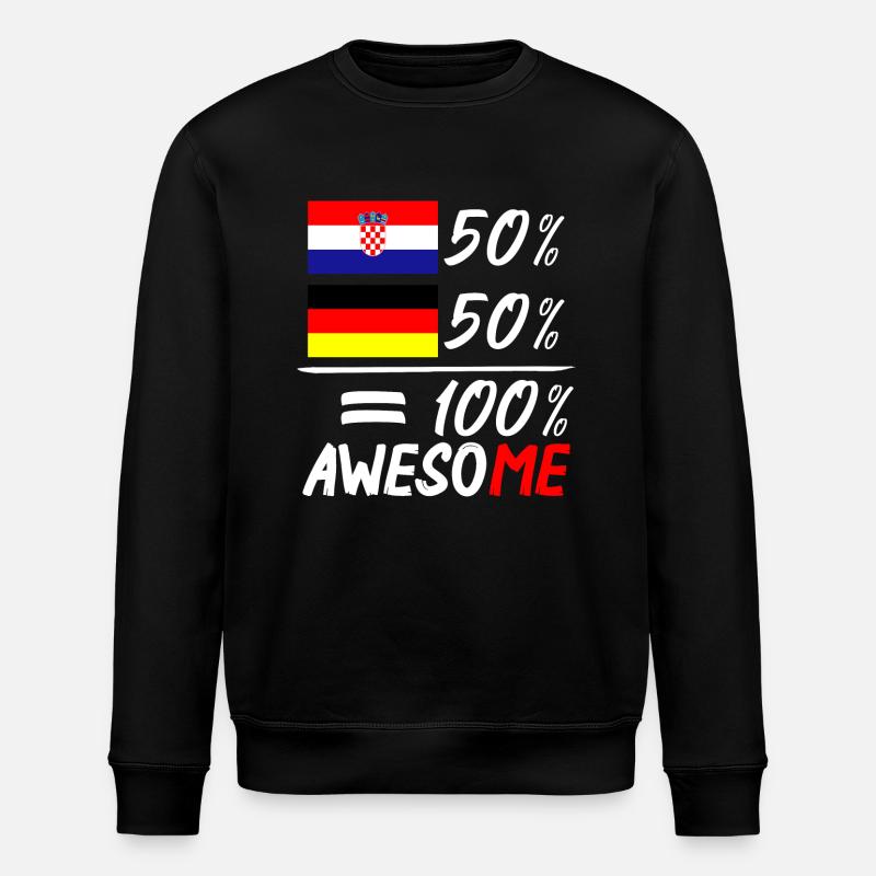 50% Kroatisch 50% Deutsch - Stanley/Stella Unisex Bio-Sweatshirt ROLLER - Schwarz