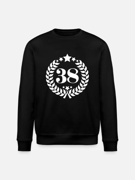 38th birthday wreath number 38 vintage age - Stanley/Stella ROLLER Unisex Organic Sweatshirt - black