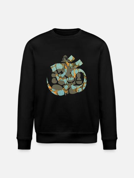 om with ganesha e 204 - Stanley/Stella ROLLER Unisex Organic Sweatshirt - black