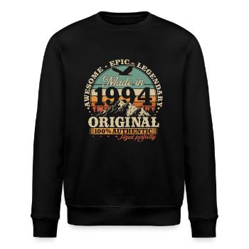 1994 Jahrgang geboren Vintage Geburtstag Geschenk - Stanley/Stella Unisex Bio-Sweatshirt ROLLER - Schwarz - Vorne - Nik (191cm)