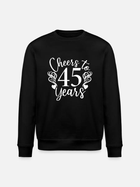 Proost op 45 jaar 45e verjaardag - Stanley/Stella Uniseks bio-sweatshirt ROLLER - zwart