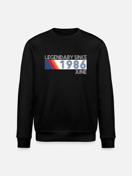 Retro SiFi Legendarisch sinds juni 1986 - Verjaardag - Stanley/Stella Uniseks bio-sweatshirt ROLLER - zwart