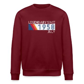 Retro SiFi Legendary since July 1958 - Geburtstag - Stanley/Stella Unisex Bio-Sweatshirt ROLLER - Burgunderrot - Vorne - Nik (191cm)