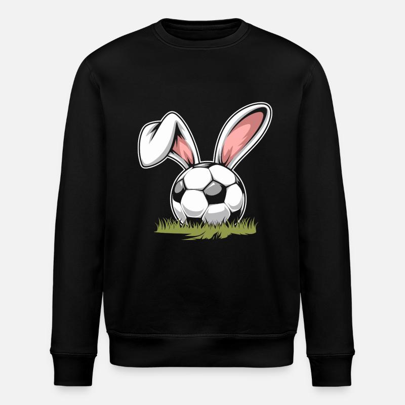 Fußball mit Osterhasenohren - Stanley/Stella Unisex Bio-Sweatshirt ROLLER - Schwarz