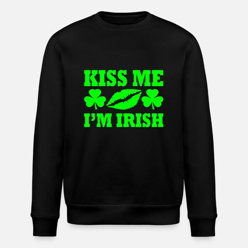 Kiss me im irish - Stanley/Stella Unisex Bio-Sweatshirt ROLLER - Schwarz
