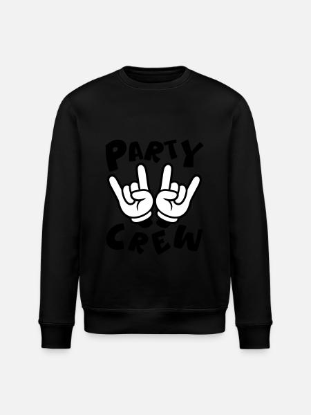 Party Crew Hand Funny - Stanley/Stella ROLLER Unisex Organic Sweatshirt - black