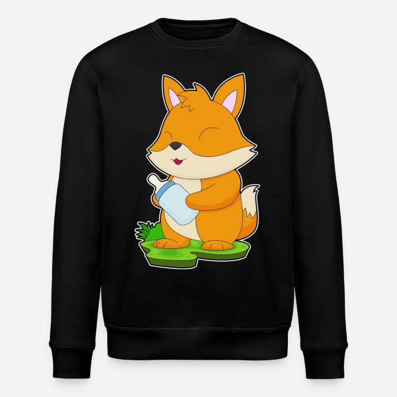 Fox Baby Bottle - Stanley/Stella ROLLER Unisex Organic Sweatshirt - black