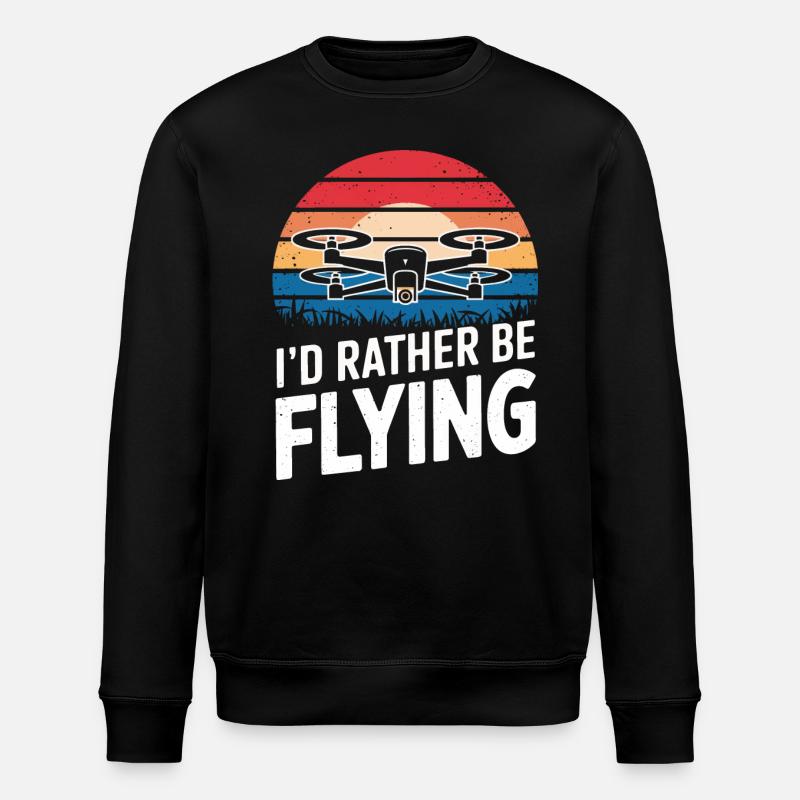 Dronen Pilot Quadrocopter Drone - Stanley/Stella Unisex Bio-Sweatshirt ROLLER - Schwarz