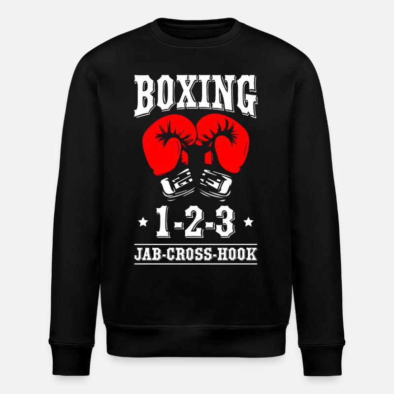 Boxing Jab Cross Hook - Stanley/Stella ROLLER Unisex Organic Sweatshirt - black