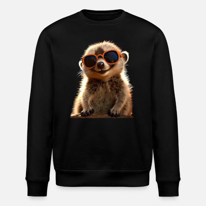 Erdmännchen Sonnenbrille Süßes Surikate Liebhaber - Stanley/Stella Unisex Bio-Sweatshirt ROLLER - Schwarz