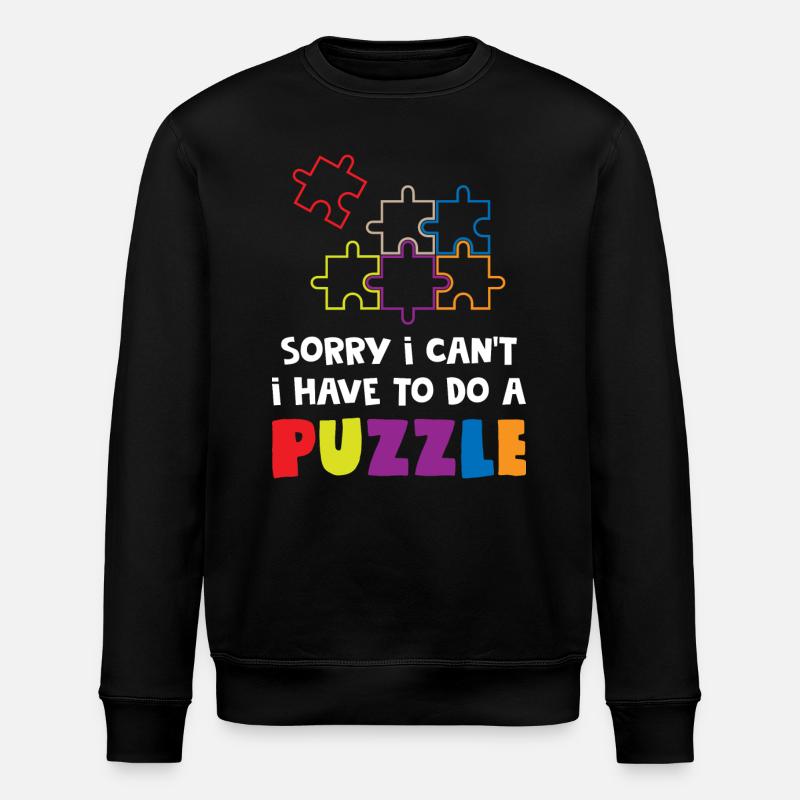 Funny Puzzle Lover - Stanley/Stella ROLLER Unisex Organic Sweatshirt - black