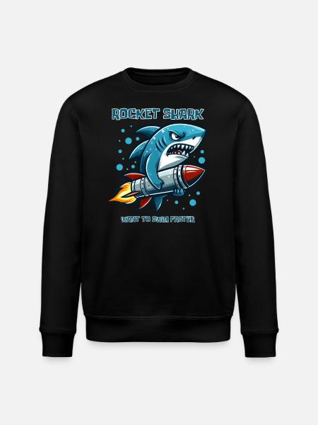 Rocket Shark Drôles D’animaux - Sweat bio ROLLER Stanley/Stella Unisexe - noir