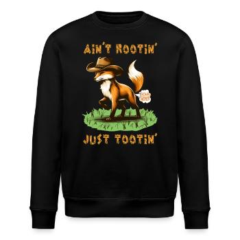 Fox Ain't Rootin' Just Tootin' Funny Animals - Stanley/Stella Unisex Bio-Sweatshirt ROLLER - Schwarz - Vorne - Nik (191cm)