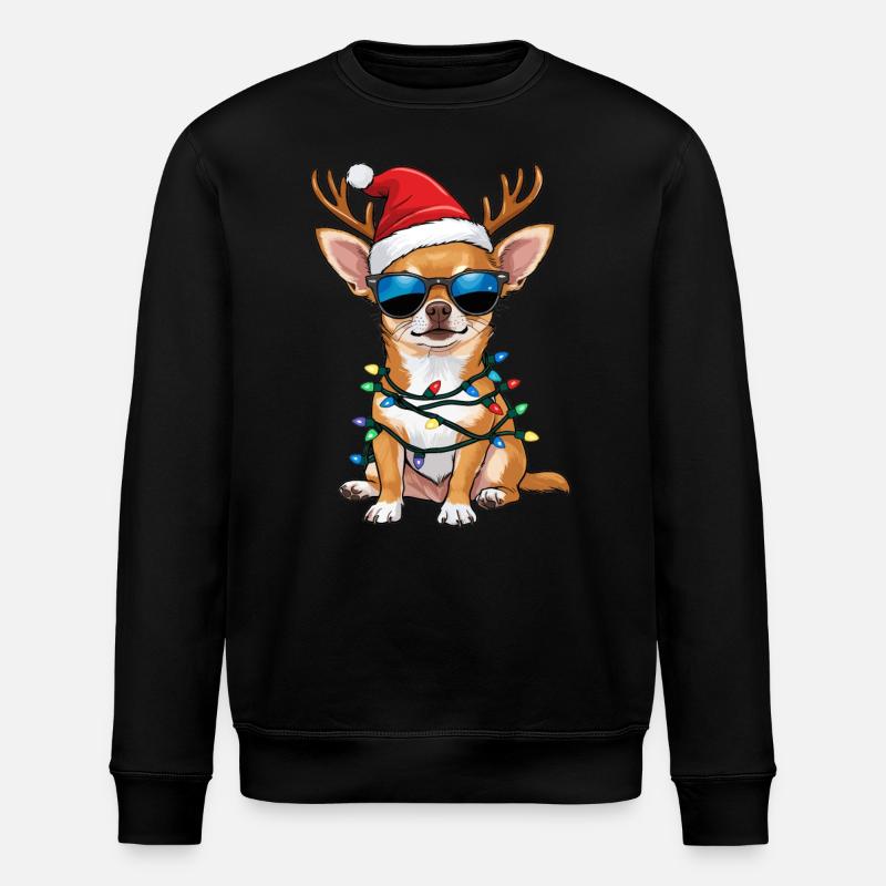 Christmas Chihuahua - Stanley/Stella Unisex Bio-Sweatshirt ROLLER - Schwarz