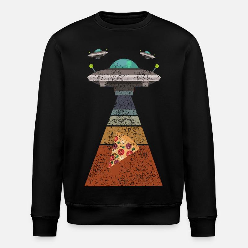 Pizza Ufo - Stanley/Stella Unisex Bio-Sweatshirt ROLLER - Schwarz