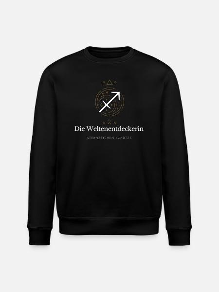 Weltenentdeckerin Sternzeichen - Stanley/Stella Unisex Bio-Sweatshirt ROLLER - Schwarz