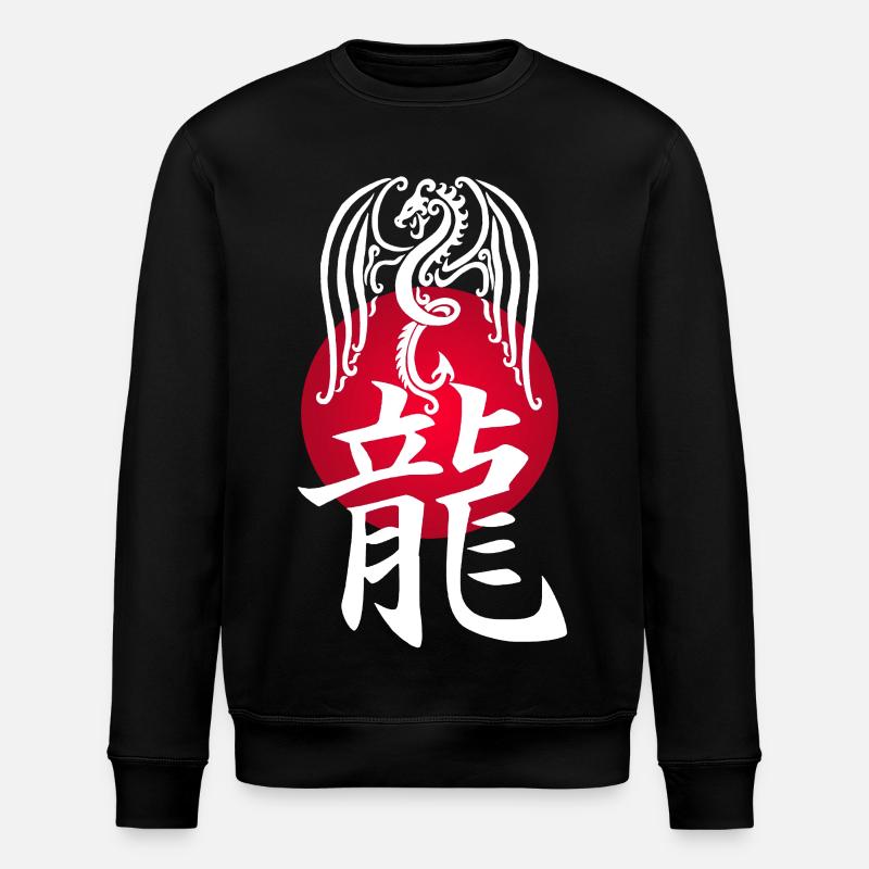 White Dragon from Japan - Stanley/Stella ROLLER Unisex Organic Sweatshirt - black