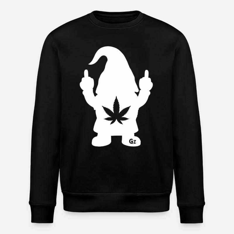 Frecher Zwerg mit Hanfblatt - Stanley/Stella Unisex Bio-Sweatshirt ROLLER - Schwarz