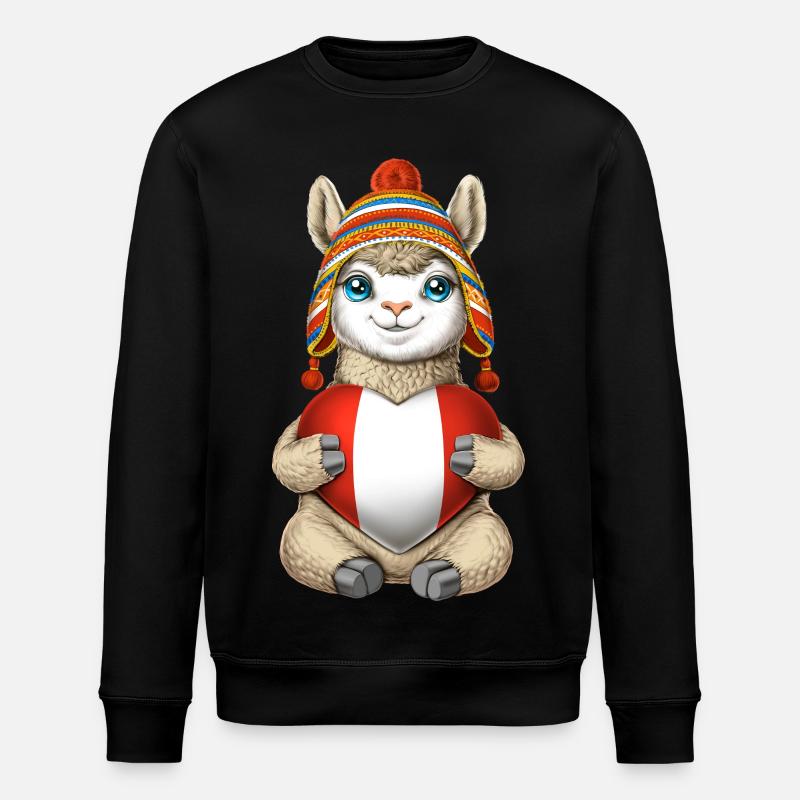 Peruvian Llama - Stanley/Stella ROLLER Unisex Organic Sweatshirt - black