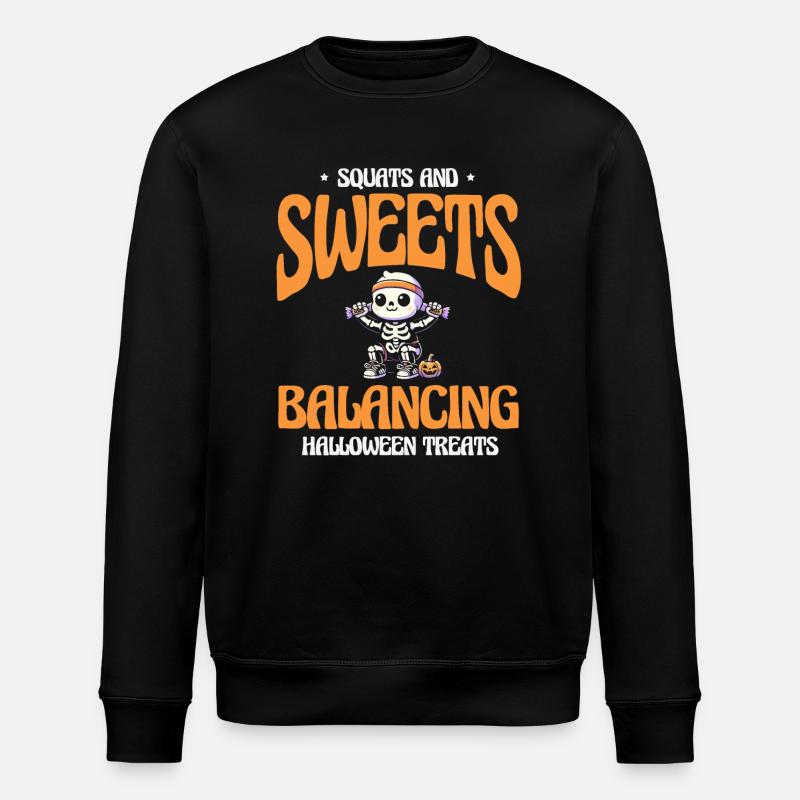 Squats Candy Balance Halloween - Stanley/Stella ROLLER Unisex Organic Sweatshirt - black