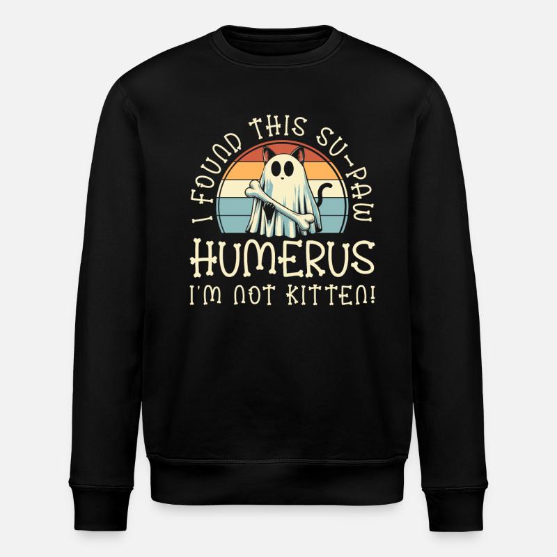 Halloween Katze Geist Humor Spruch Lustig - Stanley/Stella Unisex Bio-Sweatshirt ROLLER - Schwarz