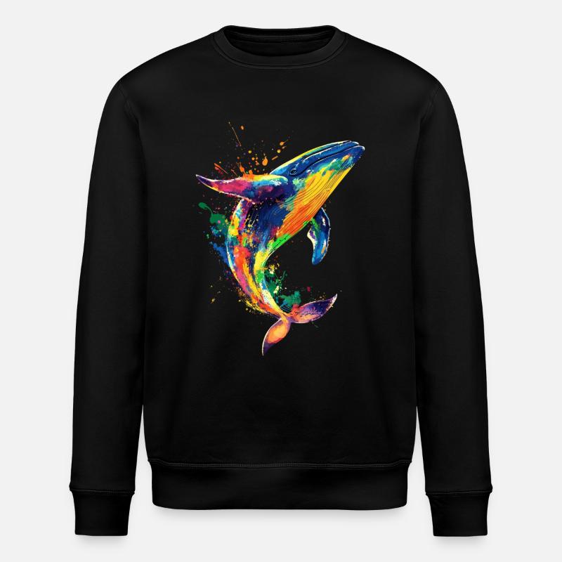 Wal Pop Art Bunt - Stanley/Stella Unisex Bio-Sweatshirt ROLLER - Schwarz