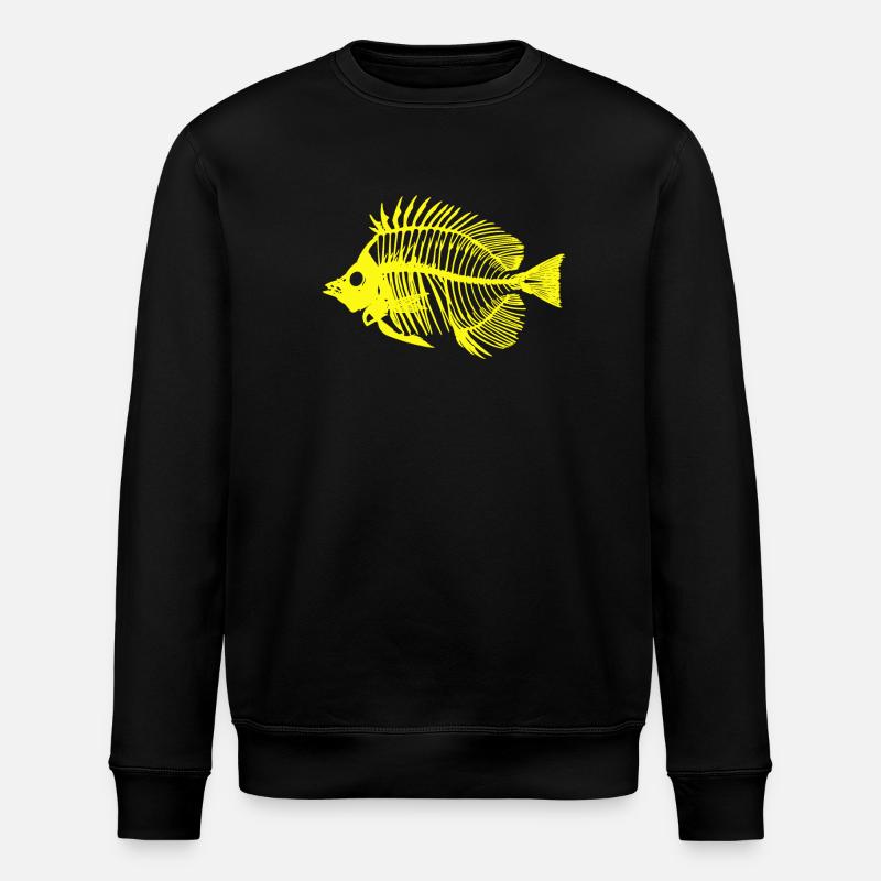 Fisch neongelb - Stanley/Stella Unisex Bio-Sweatshirt ROLLER - Schwarz